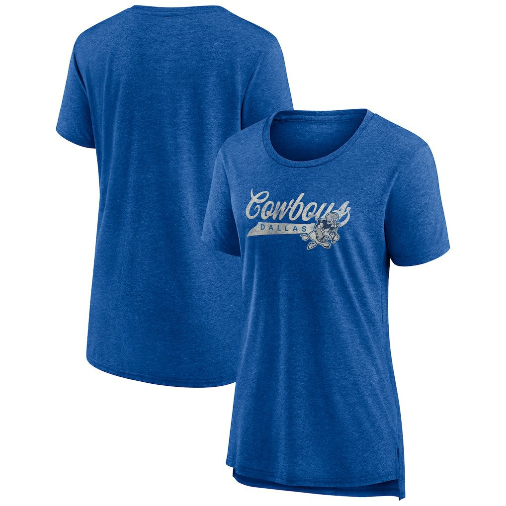 Dallas Cowboys Women's Original Play Tri-Blend T-Shirt Royal | NFL