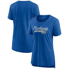 Dallas Cowboys Women's Original Play Tri-Blend T-Shirt Royal | NFL