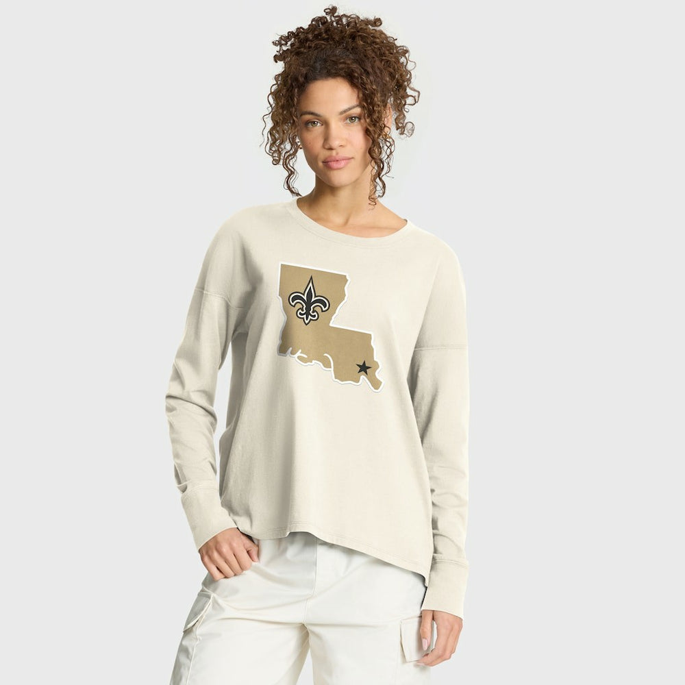 New Orleans Saints Women's Dove Legacy Long Sleeve T-Shirt Cream | Fanatics