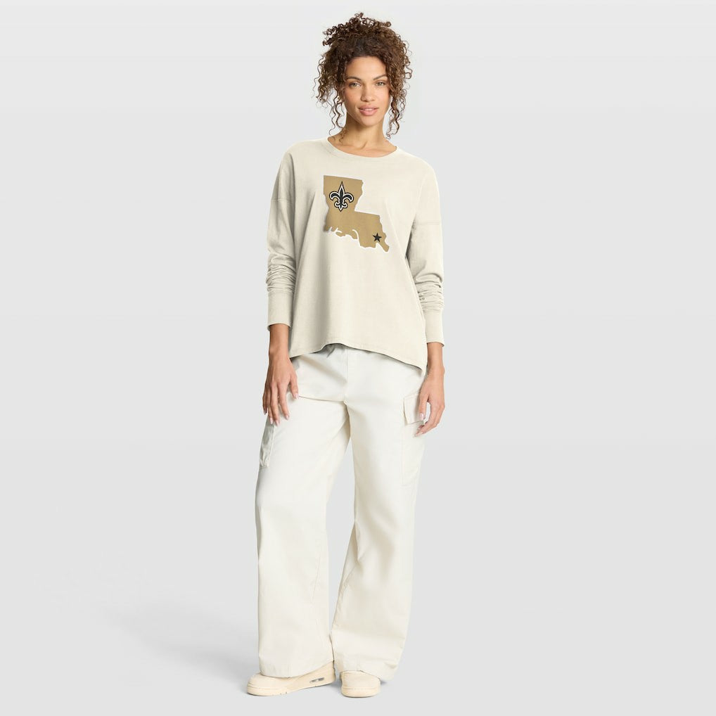 New Orleans Saints Women's Dove Legacy Long Sleeve T-Shirt Cream | Fanatics