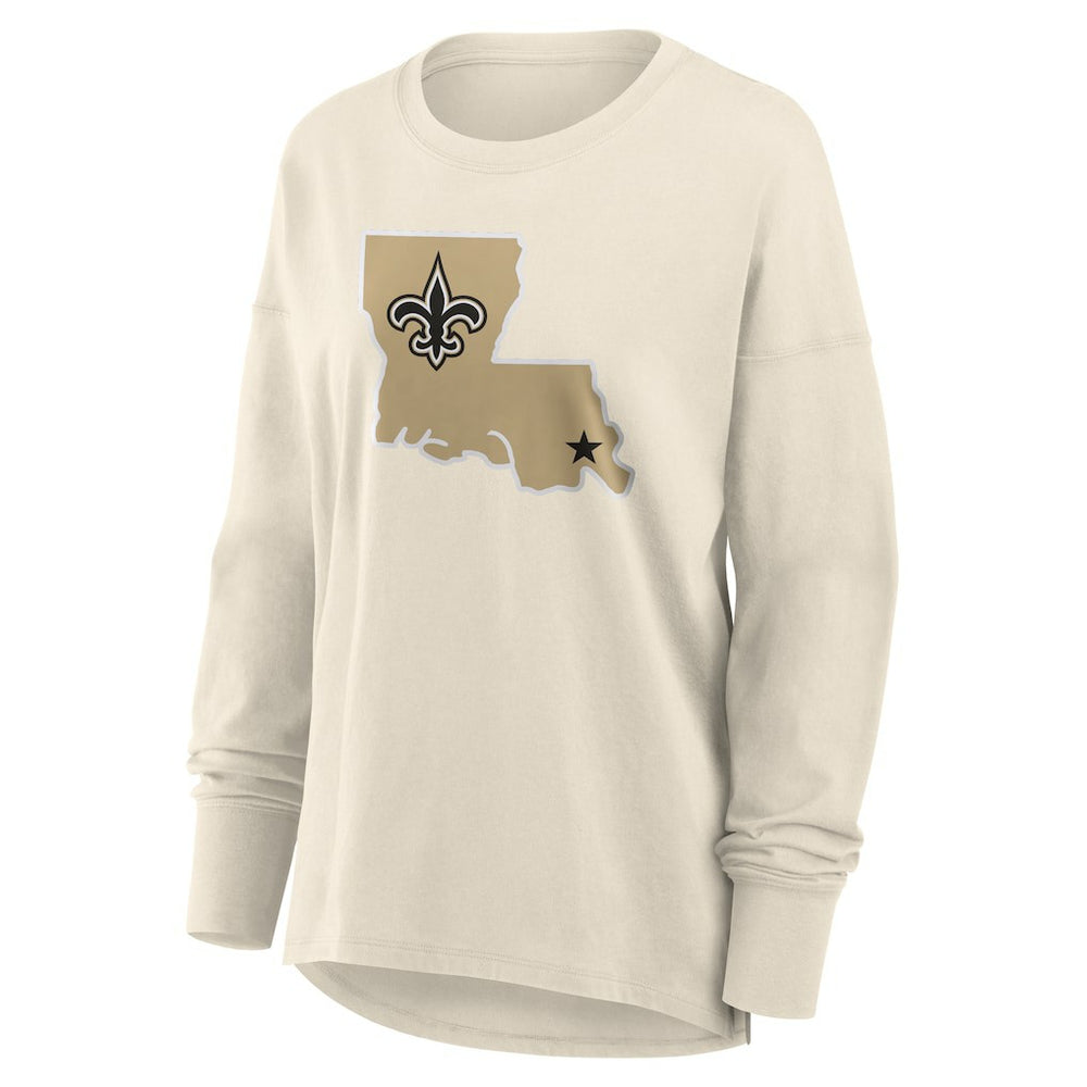 New Orleans Saints Women's Dove Legacy Long Sleeve T-Shirt Cream | Fanatics