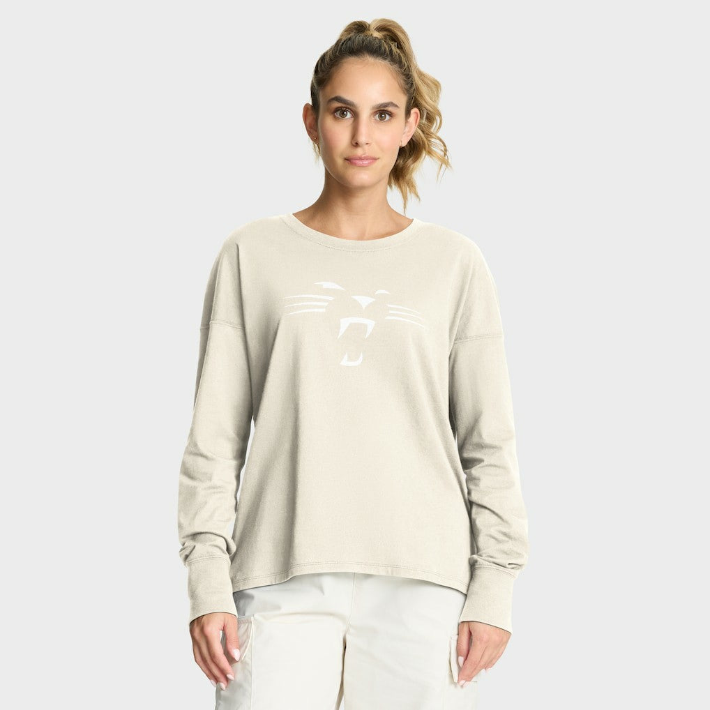 Carolina Panthers Women's Dove Legacy Long Sleeve T-Shirt Cream | Fanatics