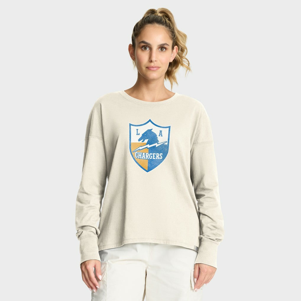 Los Angeles Chargers Women's Dove Legacy Long Sleeve T-Shirt Cream | Fanatics