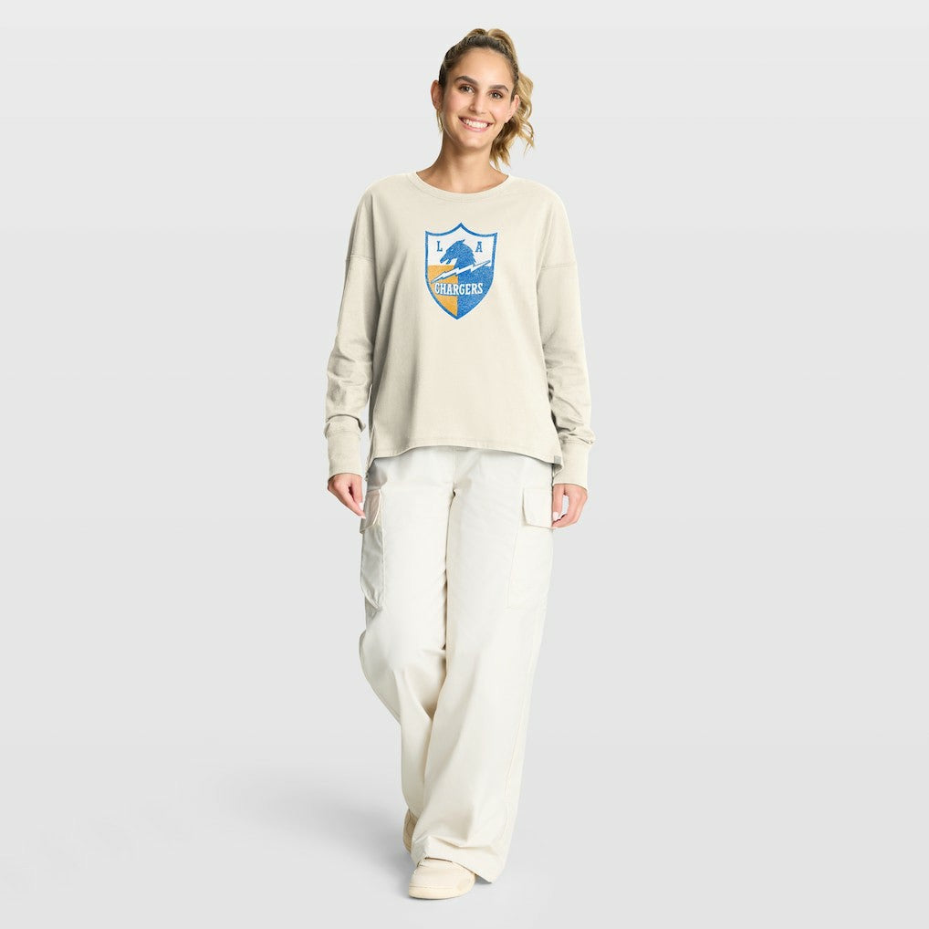 Los Angeles Chargers Women's Dove Legacy Long Sleeve T-Shirt Cream | Fanatics