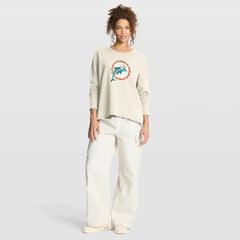Miami Dolphins Women's Dove Legacy Long Sleeve T-Shirt Cream | Fanatics
