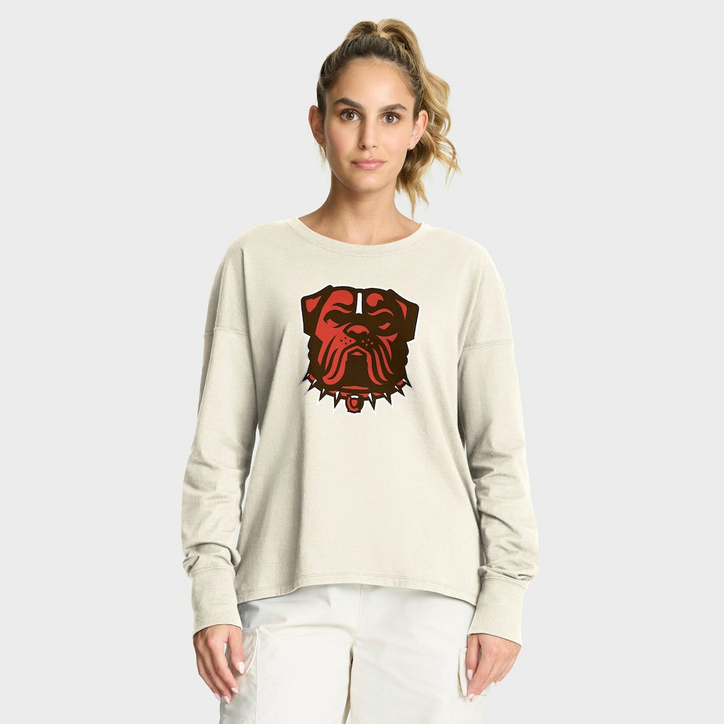 Cleveland Browns Women's Dove Legacy Long Sleeve T-Shirt Cream | Fanatics