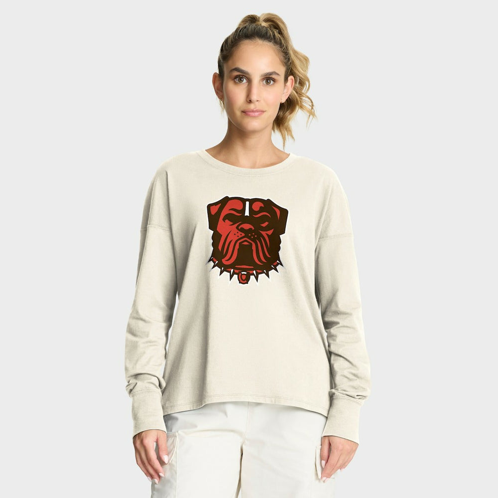 Cleveland Browns Women's Dove Legacy Long Sleeve T-Shirt Cream | Fanatics