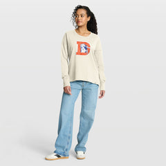 Denver Broncos Women's Dove Legacy Long Sleeve T-Shirt Cream | Fanatics