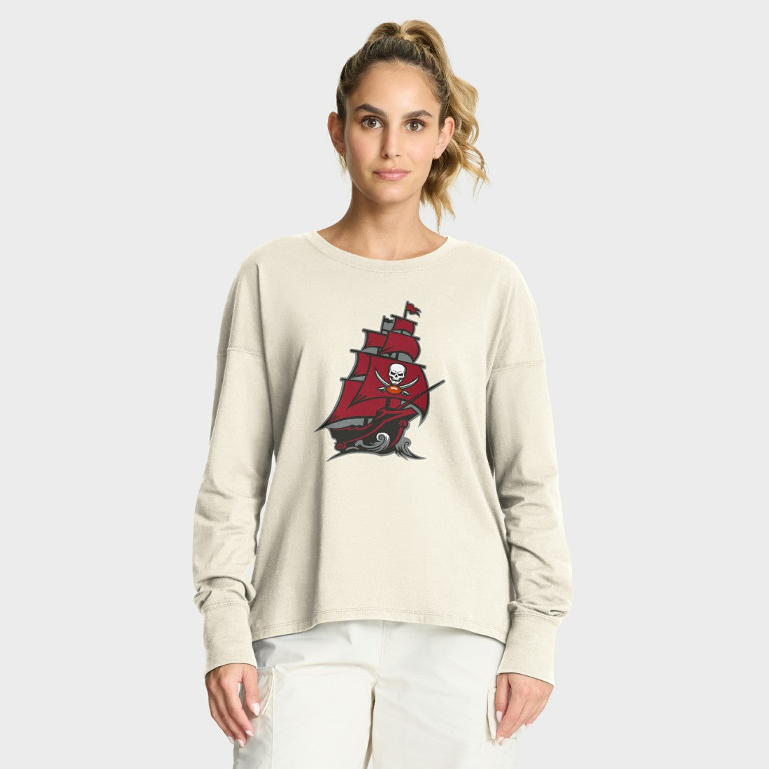 Tampa Bay Buccaneers Women's Dove Legacy Long Sleeve T-Shirt Cream | Fanatics