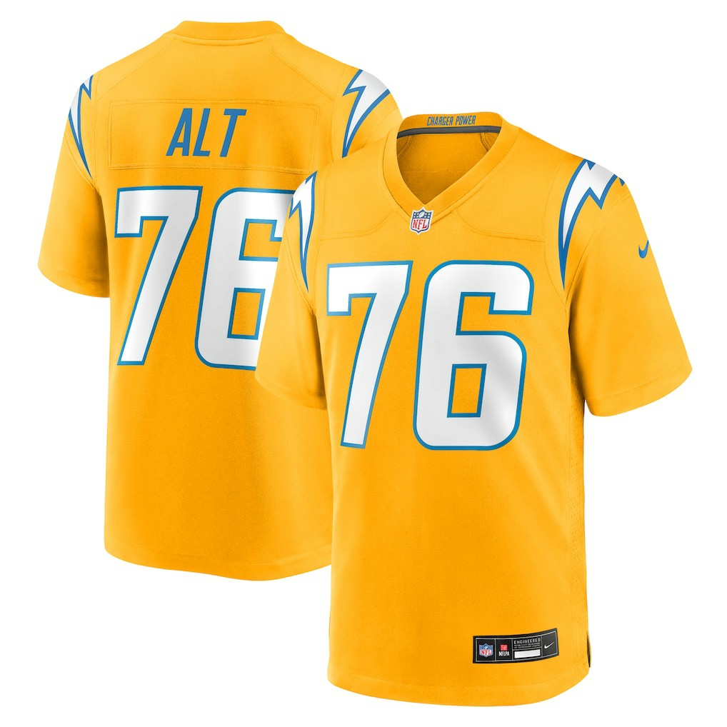 Joe Alt Los Angeles Chargers Alternate Charger Power Game Player Jersey Gold | Nike for Sale