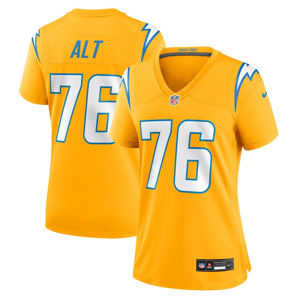 Joe Alt Los Angeles Chargers Women's Alternate Charger Power Game Jersey Gold | Nike for Sale