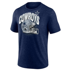 Dallas Cowboys Helmet Tri-Blend T-Shirt Navy | NFL