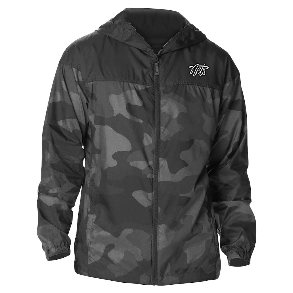 Brooklyn Nets Camo Flash Challenger Windbreaker Full-Zip Jacket Black - NBA