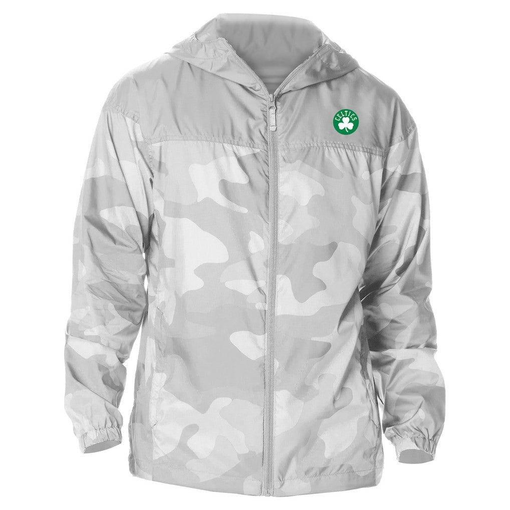 Boston Celtics Camo Flash Challenger Windbreaker Full-Zip Jacket Gray - NBA