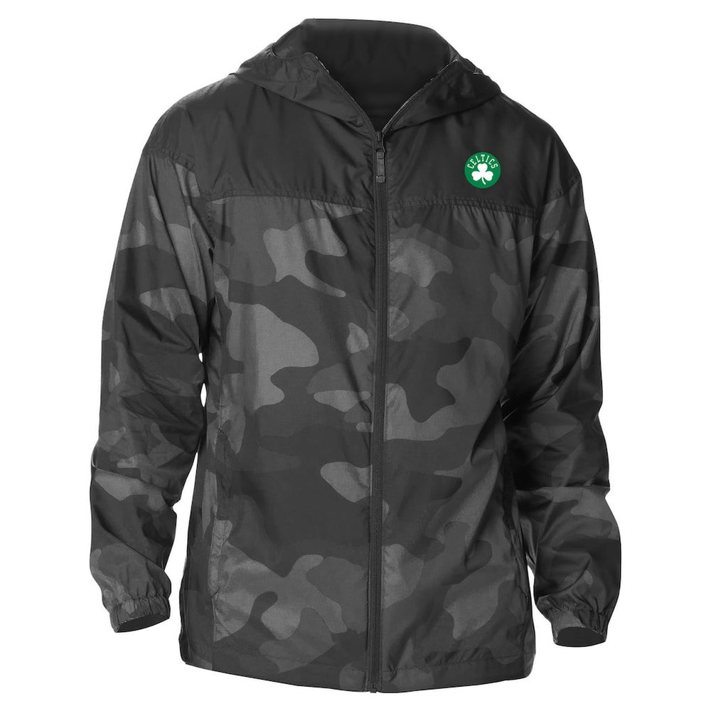 Boston Celtics Camo Flash Challenger Windbreaker Full-Zip Jacket Black - NBA