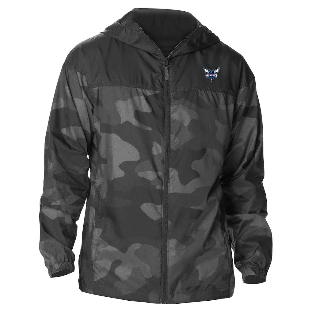 Charlotte Hornets Camo Flash Challenger Windbreaker Full-Zip Jacket Black - NBA
