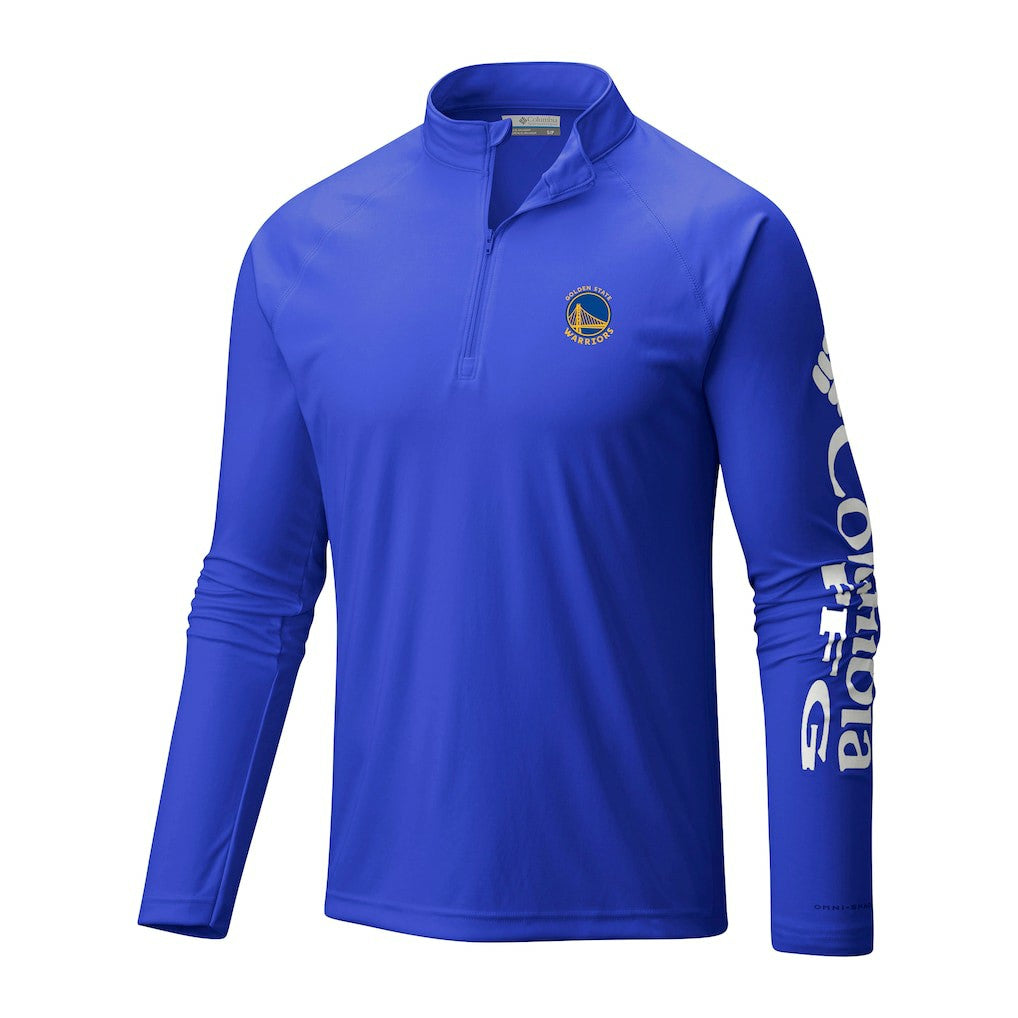 Golden State Warriors Terminal Tackle Raglan Omni-Shade Quarter-Zip Jacket Royal - NBA