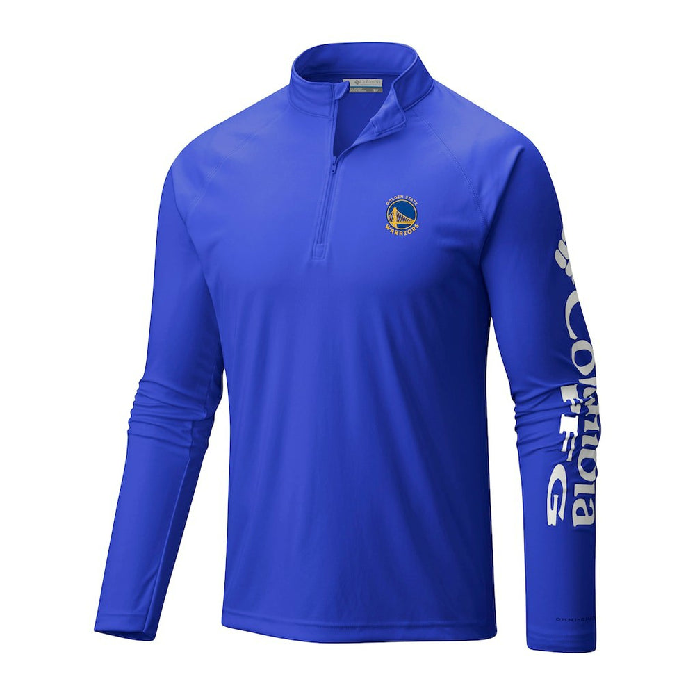 Golden State Warriors Terminal Tackle Raglan Omni-Shade Quarter-Zip Jacket Royal - NBA