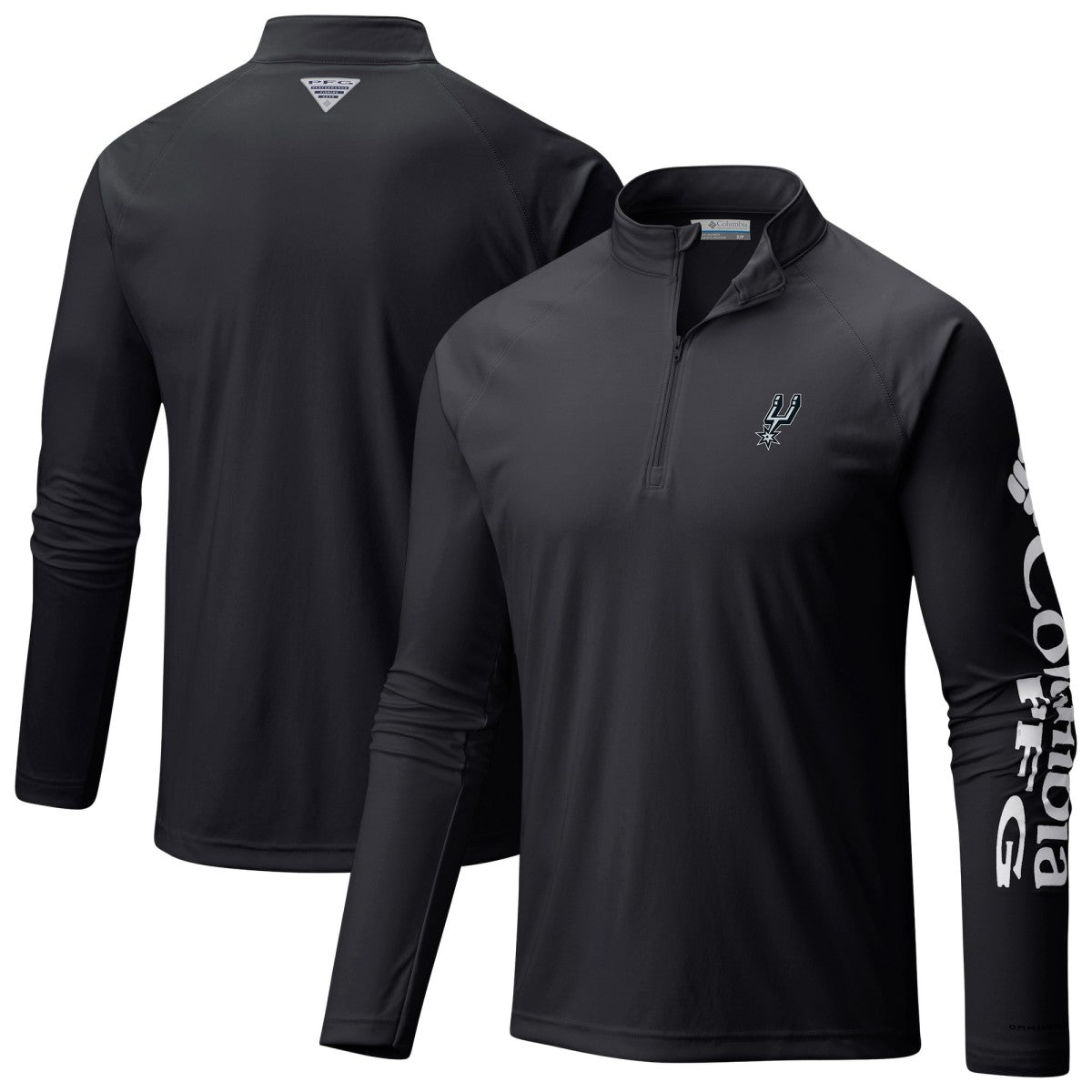 San Antonio Spurs Terminal Tackle Raglan Omni-Shade Quarter-Zip Jacket Black - NBA