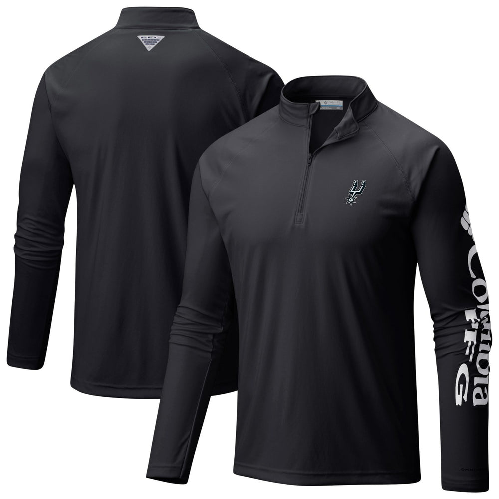 San Antonio Spurs Terminal Tackle Raglan Omni-Shade Quarter-Zip Jacket Black - NBA