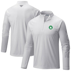 Boston Celtics Terminal Tackle Raglan Omni-Shade Quarter-Zip Jacket White - NBA