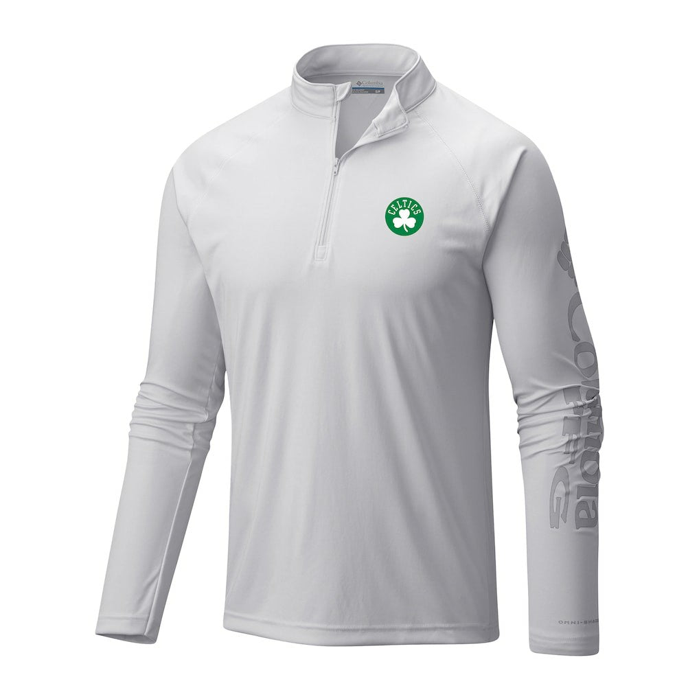 Boston Celtics Terminal Tackle Raglan Omni-Shade Quarter-Zip Jacket White - NBA