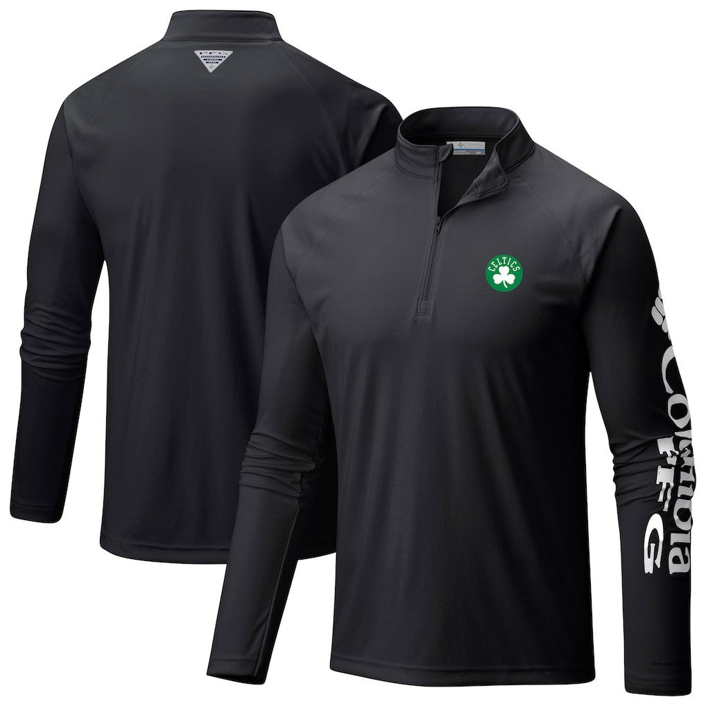Boston Celtics Terminal Tackle Raglan Omni-Shade Quarter-Zip Jacket Black - NBA