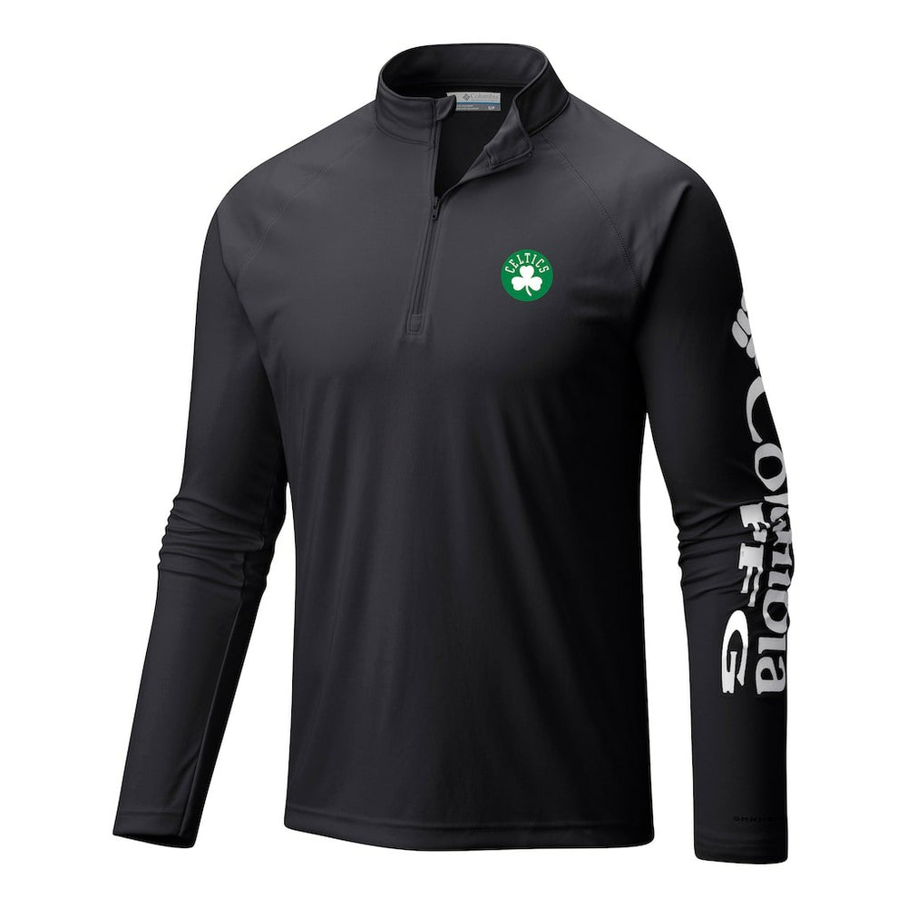 Boston Celtics Terminal Tackle Raglan Omni-Shade Quarter-Zip Jacket Black - NBA