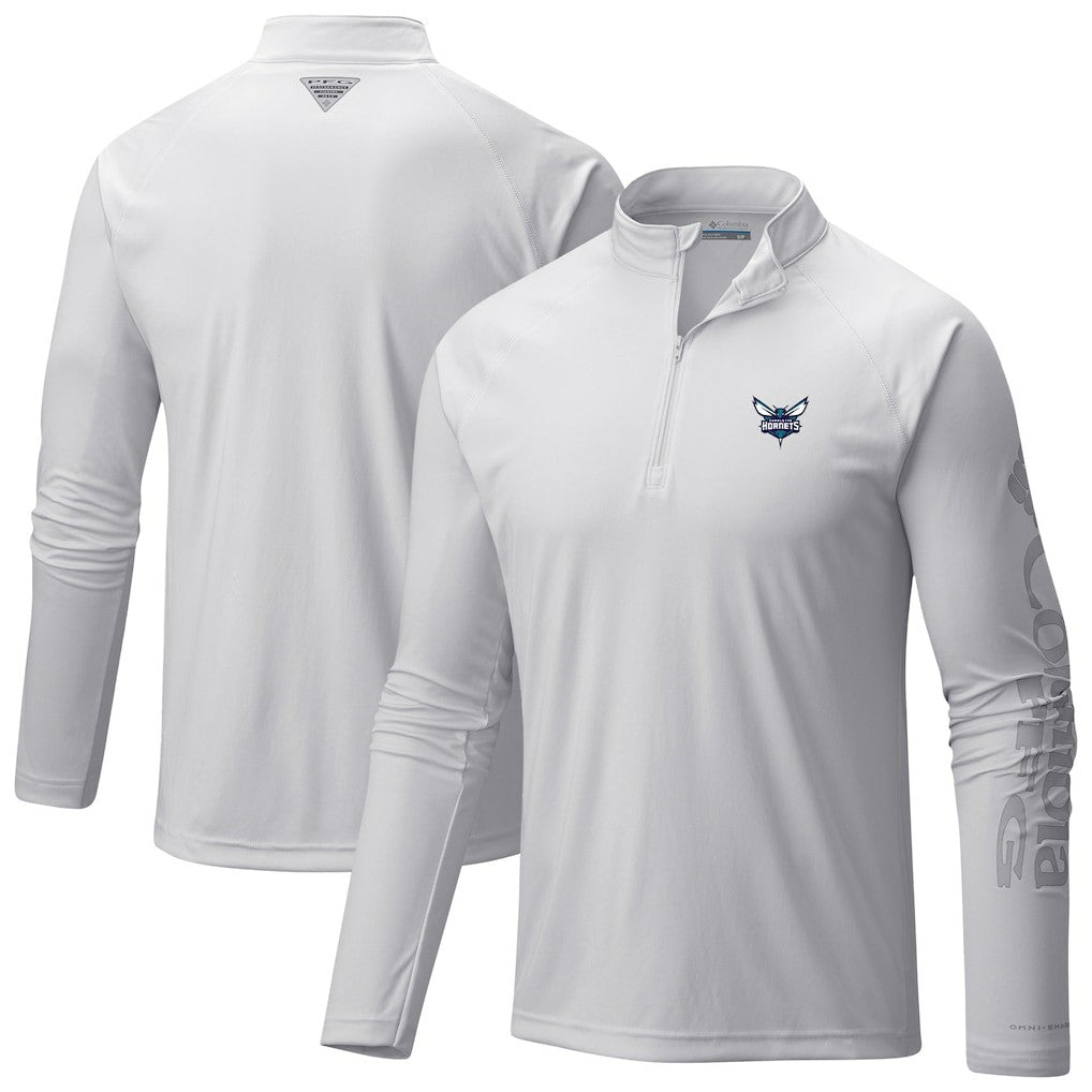 Charlotte Hornets Terminal Tackle Raglan Omni-Shade Quarter-Zip Jacket White - NBA