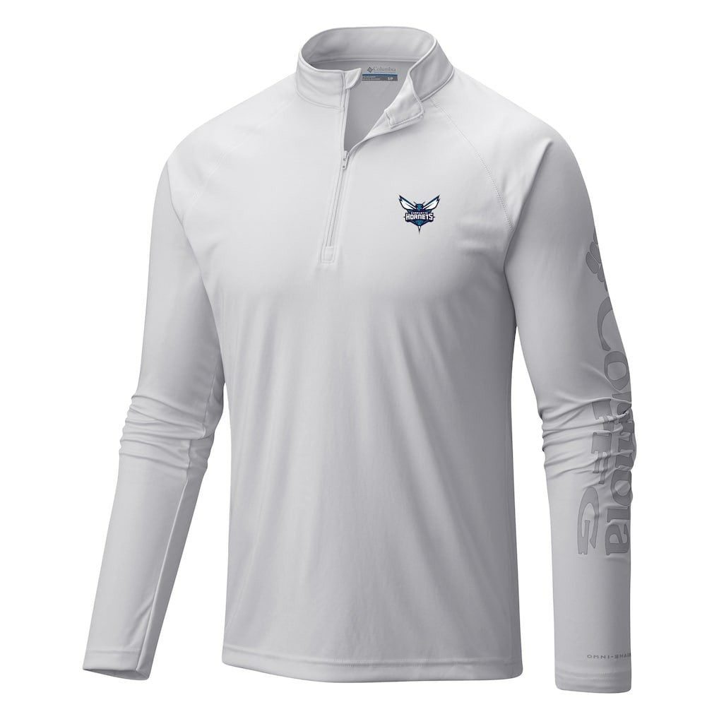 Charlotte Hornets Terminal Tackle Raglan Omni-Shade Quarter-Zip Jacket White - NBA