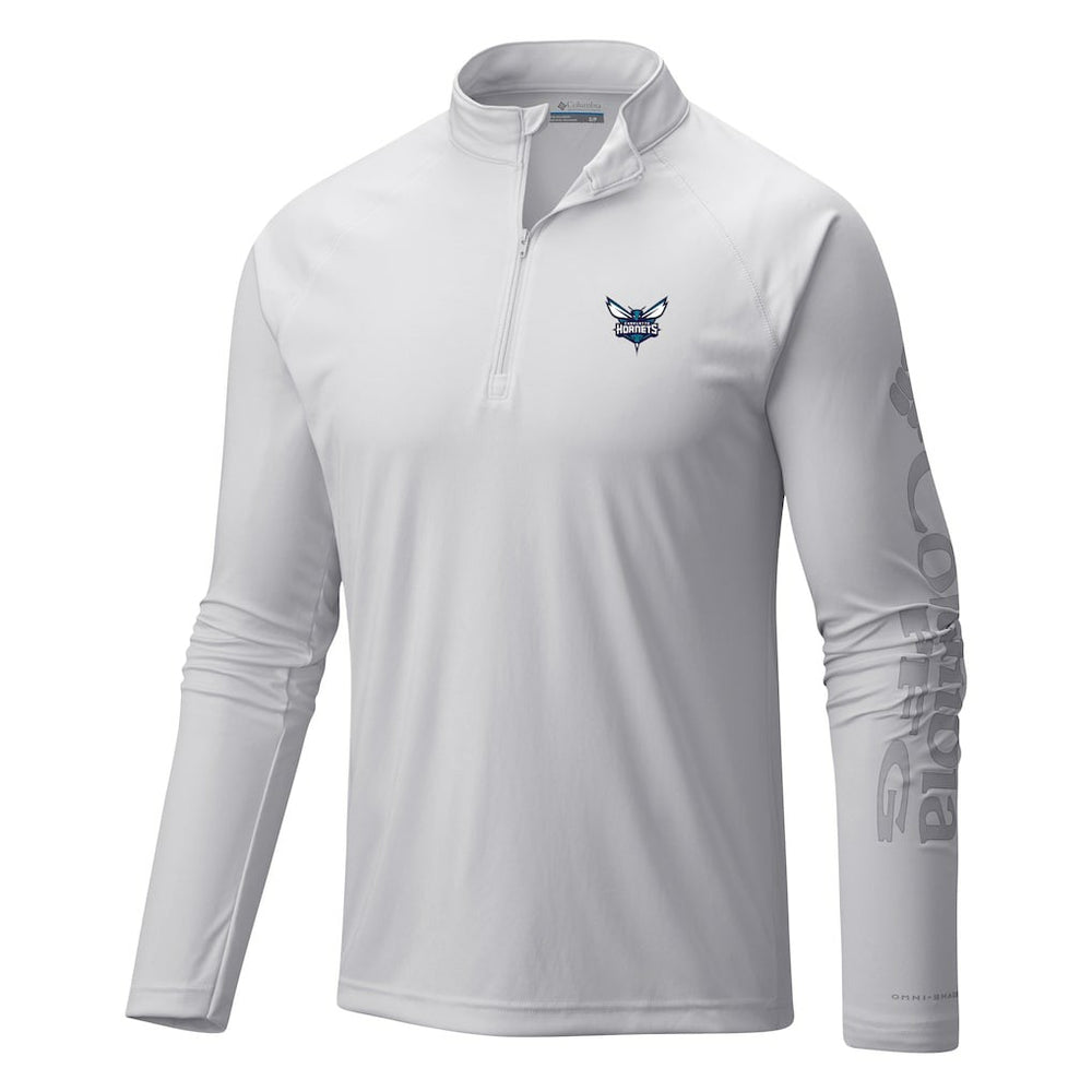Charlotte Hornets Terminal Tackle Raglan Omni-Shade Quarter-Zip Jacket White - NBA