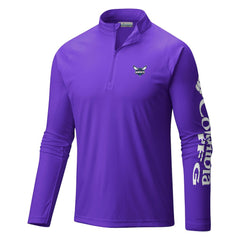 Charlotte Hornets Terminal Tackle Raglan Omni-Shade Quarter-Zip Jacket Purple - NBA