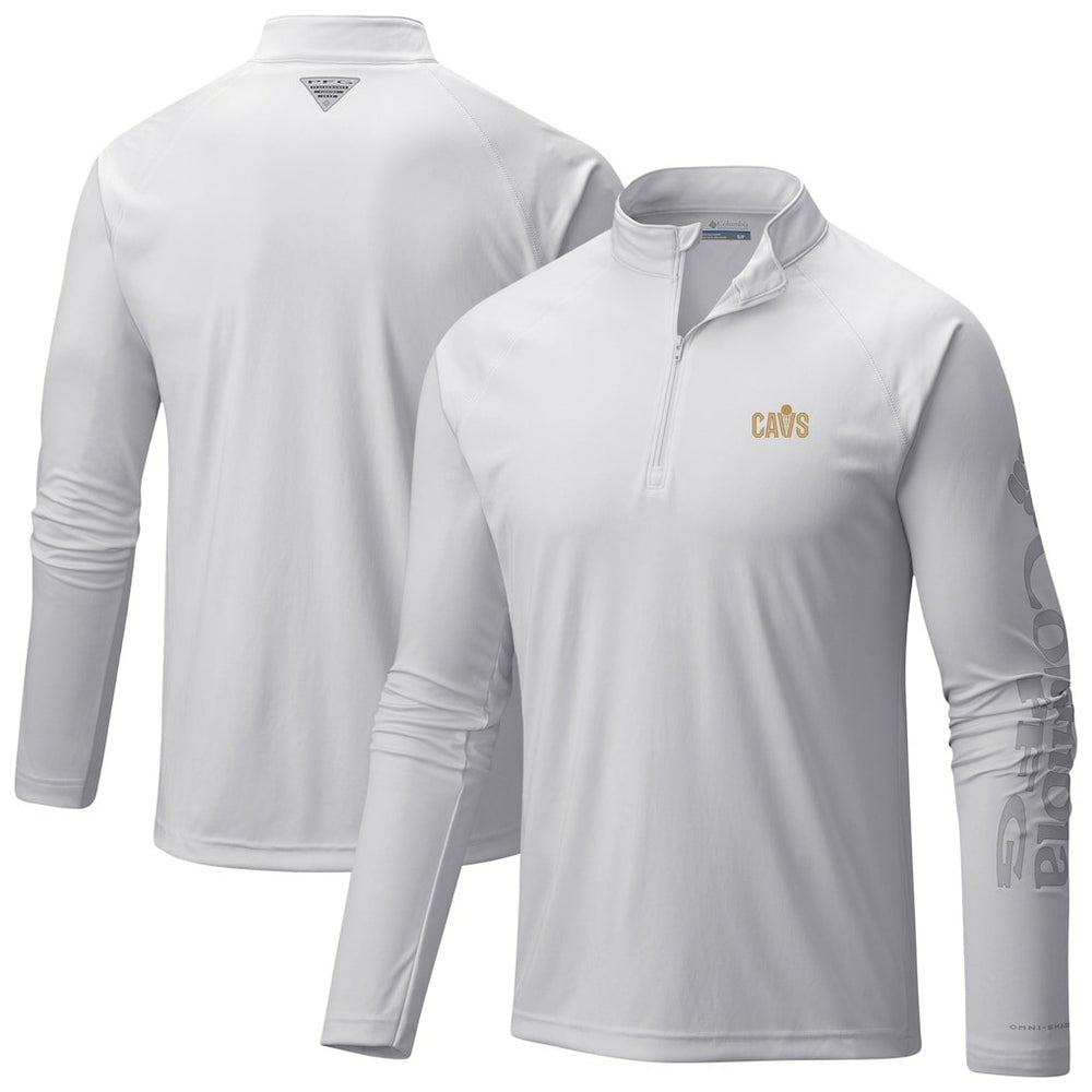 Cleveland Cavaliers Terminal Tackle Raglan Omni-Shade Quarter-Zip Jacket White - NBA
