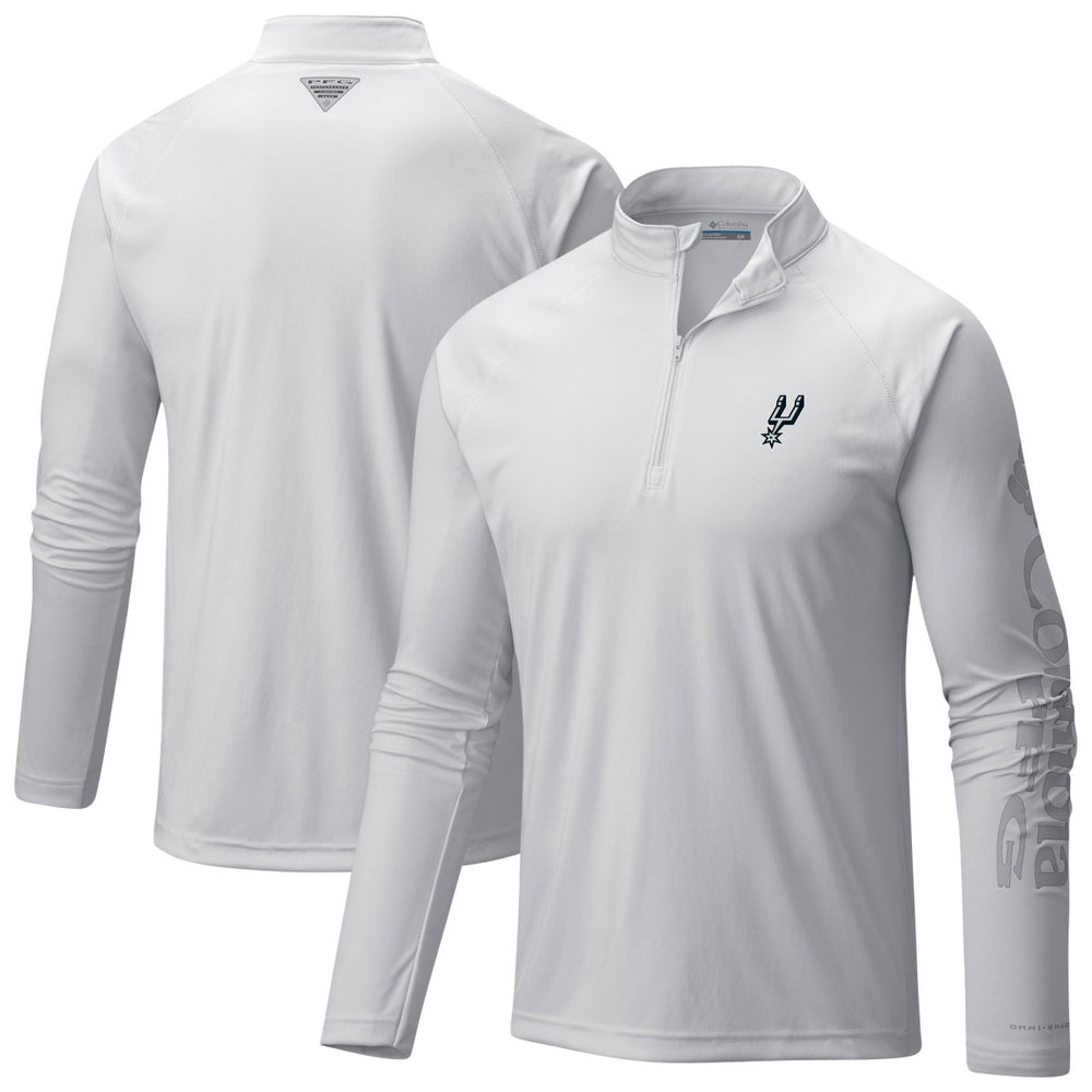 San Antonio Spurs Terminal Tackle Raglan Omni-Shade Quarter-Zip Jacket White - NBA