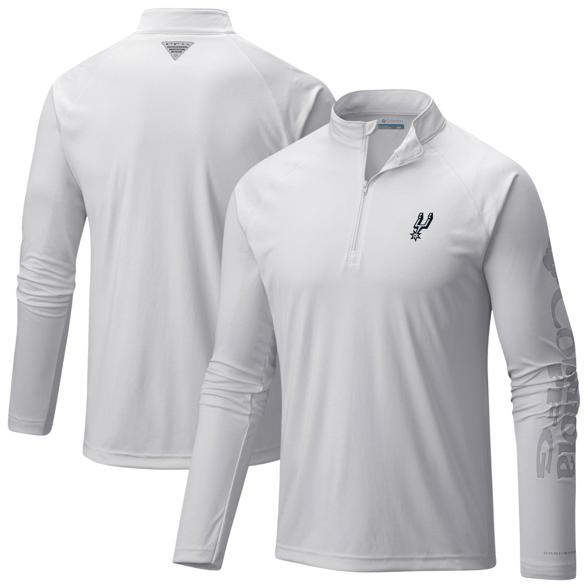 San Antonio Spurs Terminal Tackle Raglan Omni-Shade Quarter-Zip Jacket White - NBA