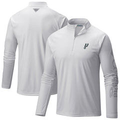 San Antonio Spurs Terminal Tackle Raglan Omni-Shade Quarter-Zip Jacket White - NBA