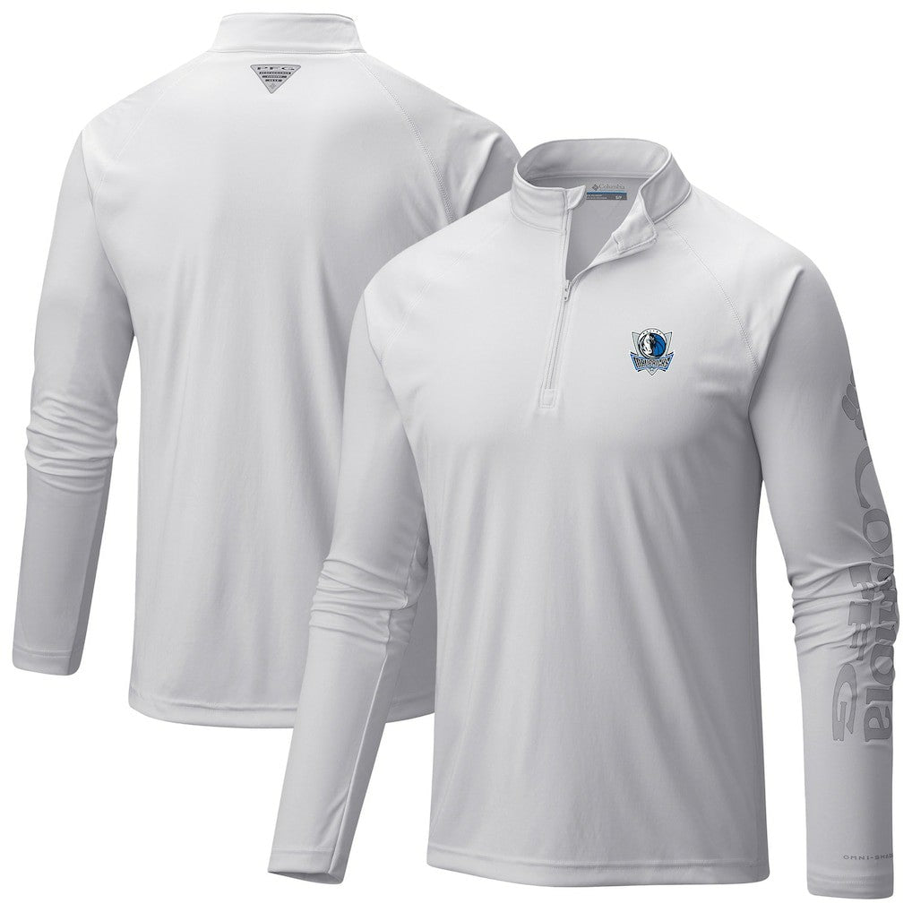 Dallas Mavericks Terminal Tackle Raglan Omni-Shade Quarter-Zip Jacket White - NBA