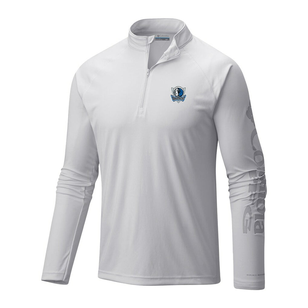 Dallas Mavericks Terminal Tackle Raglan Omni-Shade Quarter-Zip Jacket White - NBA