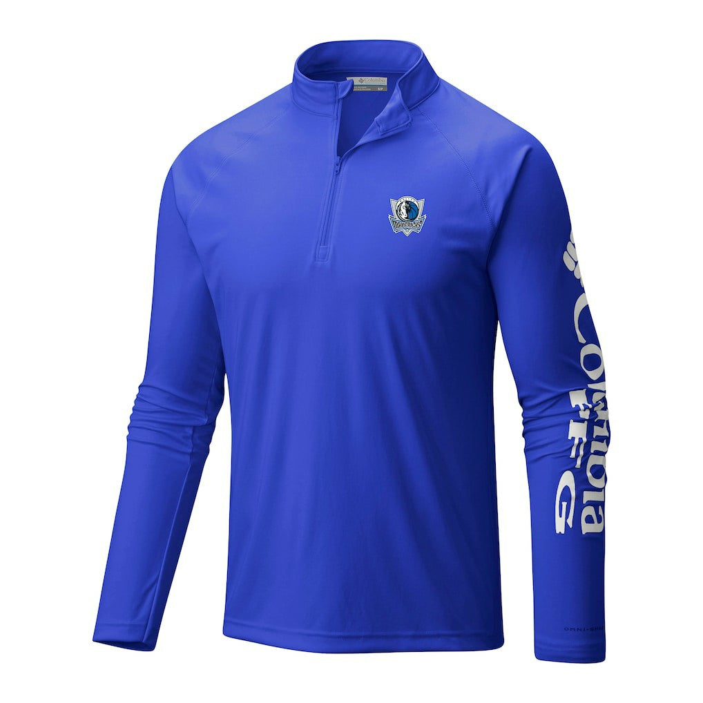 Dallas Mavericks Terminal Tackle Raglan Omni-Shade Quarter-Zip Jacket Blue - NBA