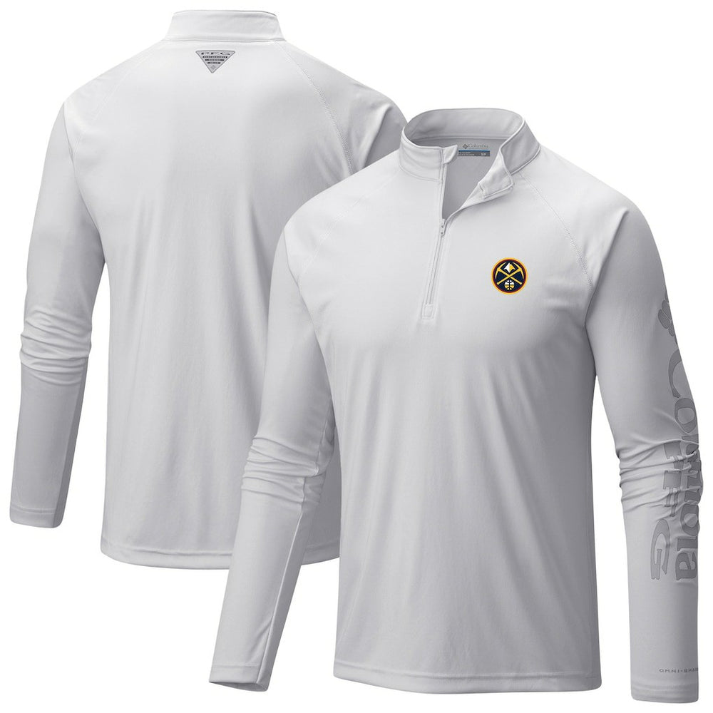 Denver Nuggets Terminal Tackle Raglan Omni-Shade Quarter-Zip Jacket White - NBA