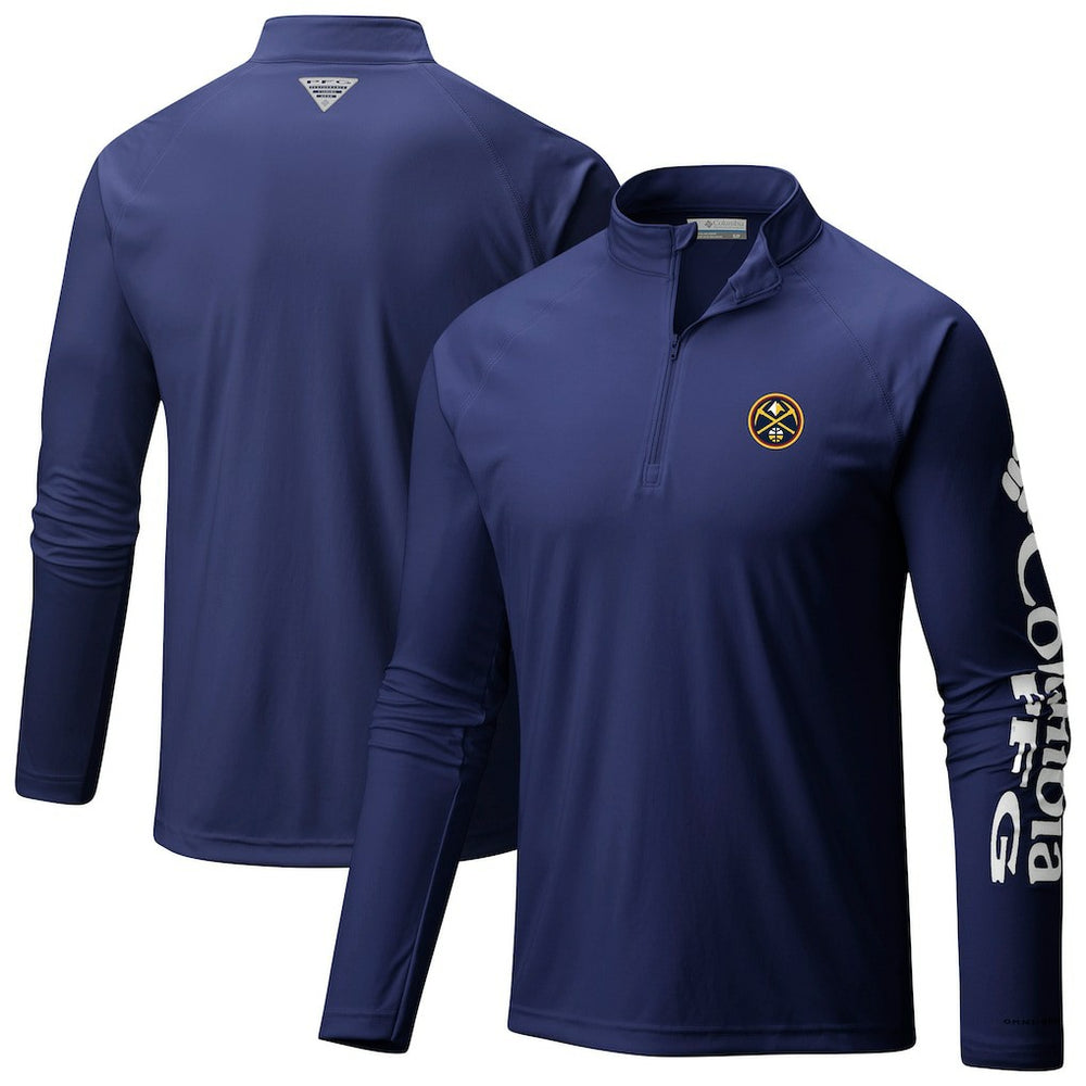 Denver Nuggets Terminal Tackle Raglan Omni-Shade Quarter-Zip Jacket Navy - NBA
