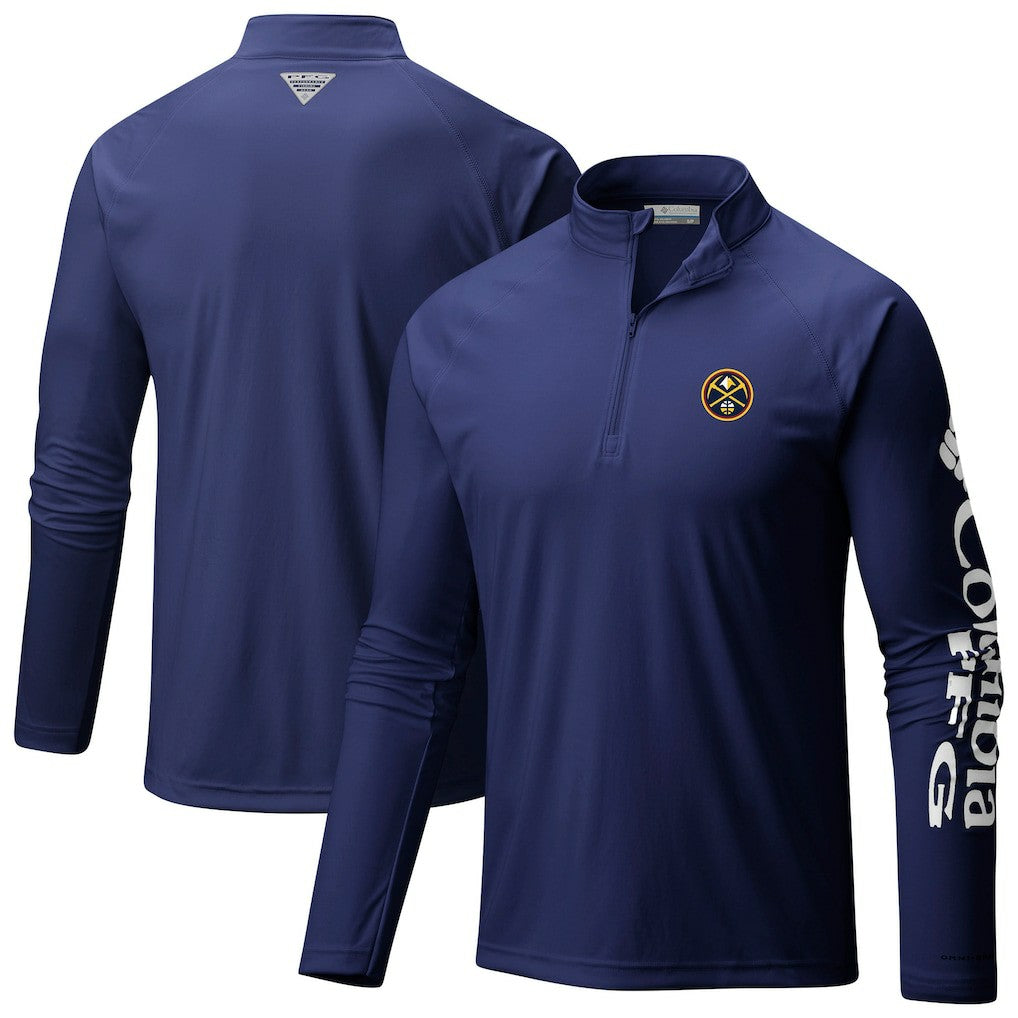 Denver Nuggets Terminal Tackle Raglan Omni-Shade Quarter-Zip Jacket Navy - NBA