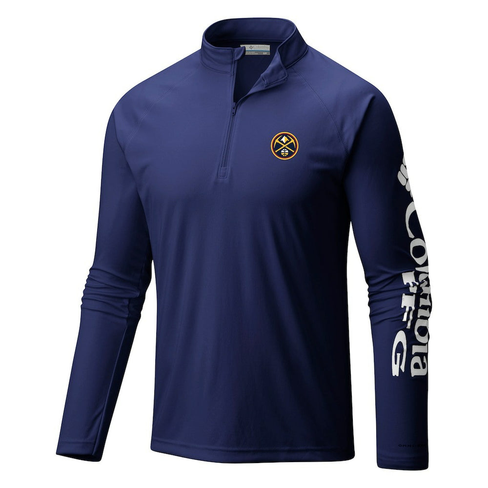 Denver Nuggets Terminal Tackle Raglan Omni-Shade Quarter-Zip Jacket Navy - NBA