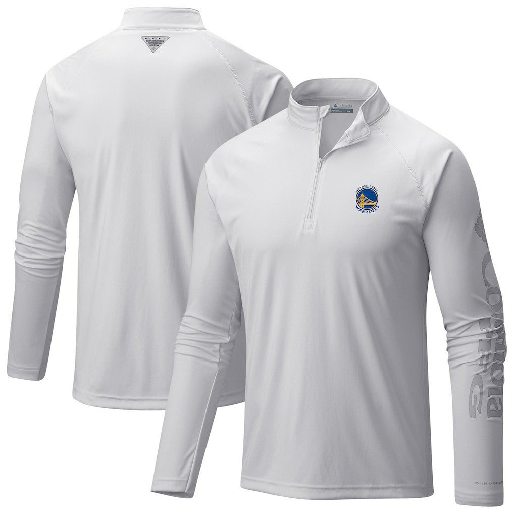 Golden State Warriors Terminal Tackle Raglan Omni-Shade Quarter-Zip Jacket White - NBA