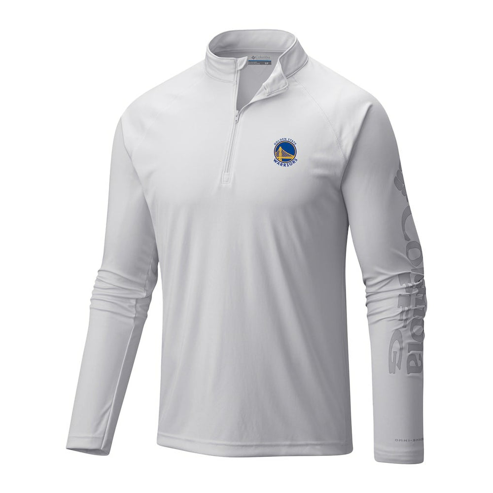 Golden State Warriors Terminal Tackle Raglan Omni-Shade Quarter-Zip Jacket White - NBA