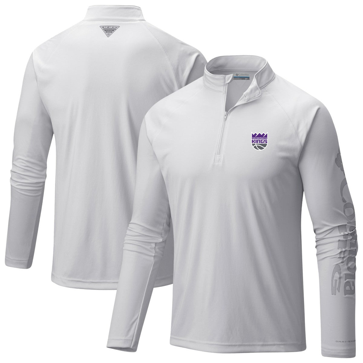 Sacramento Kings Terminal Tackle Raglan Omni-Shade Quarter-Zip Jacket White - NBA