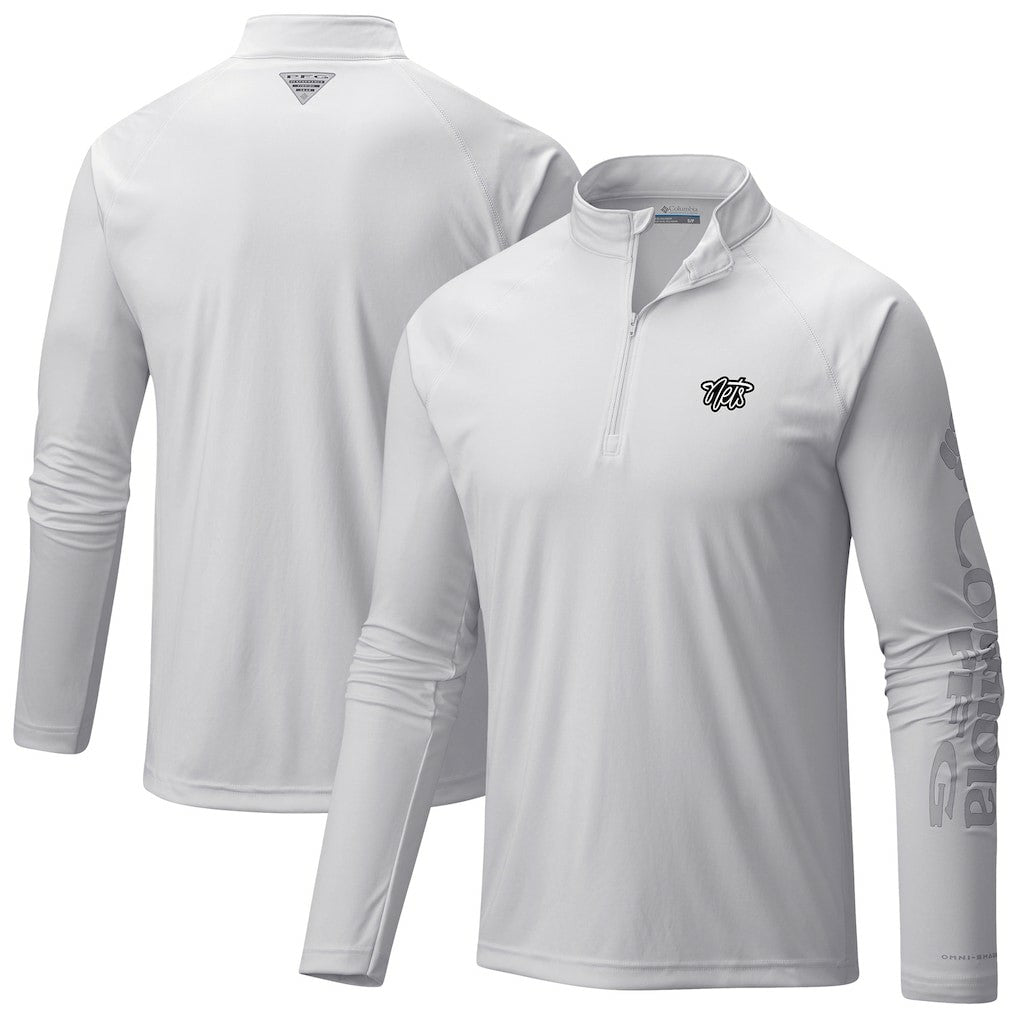 Brooklyn Nets Terminal Tackle Raglan Omni-Shade Quarter-Zip Jacket White - NBA