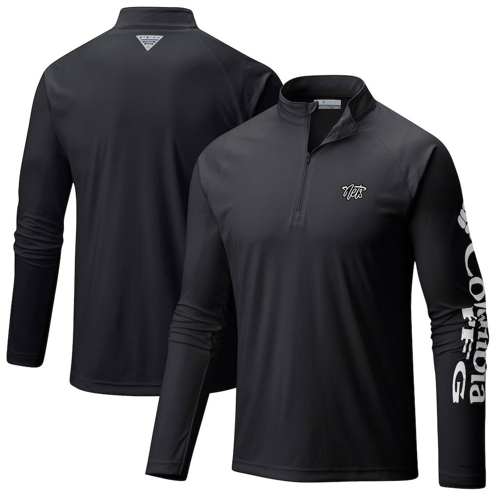 Brooklyn Nets Terminal Tackle Raglan Omni-Shade Quarter-Zip Jacket Black - NBA