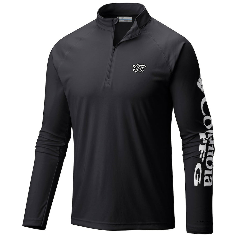 Brooklyn Nets Terminal Tackle Raglan Omni-Shade Quarter-Zip Jacket Black - NBA