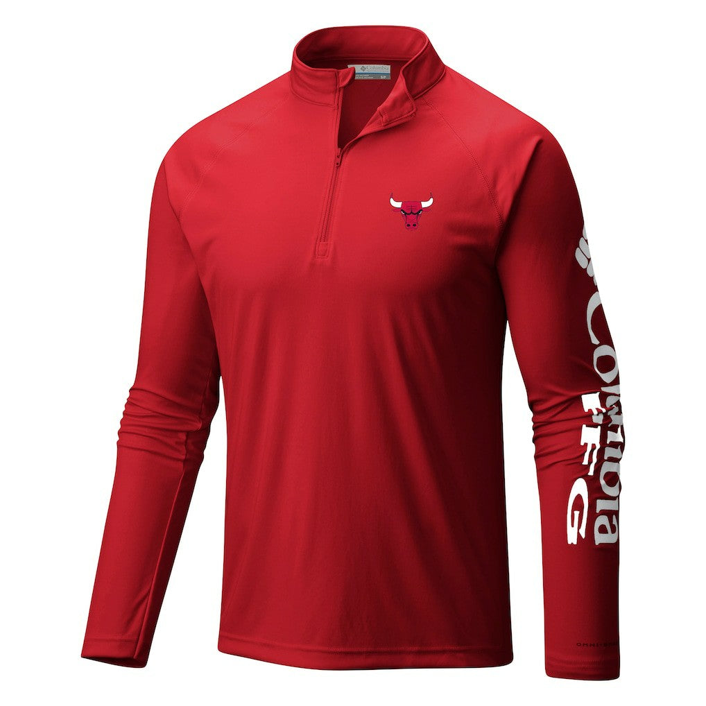 Chicago Bulls Terminal Tackle Raglan Omni-Shade Quarter-Zip Jacket Red - NBA
